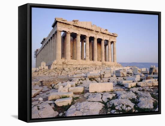 The Parthenon at Sunset, Unesco World Heritage Site, Athens, Greece, Europe-James Green-Framed Stretched Canvas