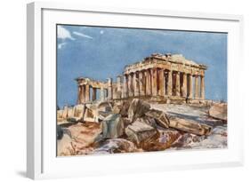 The Parthenon from the Northern End of the Eastern Portico of the Propylaea-John Fulleylove-Framed Giclee Print