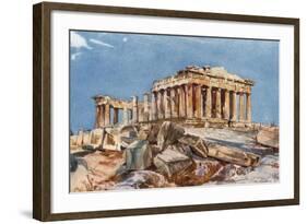 The Parthenon from the Northern End of the Eastern Portico of the Propylaea-John Fulleylove-Framed Giclee Print