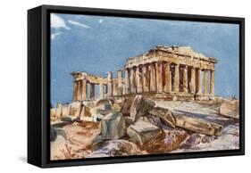 The Parthenon from the Northern End of the Eastern Portico of the Propylaea-John Fulleylove-Framed Stretched Canvas