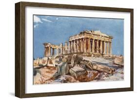 The Parthenon from the Northern End of the Eastern Portico of the Propylaea-John Fulleylove-Framed Giclee Print