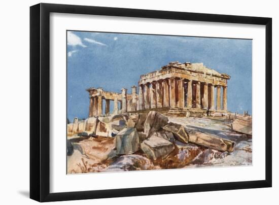 The Parthenon from the Northern End of the Eastern Portico of the Propylaea-John Fulleylove-Framed Giclee Print