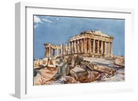 The Parthenon from the Northern End of the Eastern Portico of the Propylaea-John Fulleylove-Framed Giclee Print