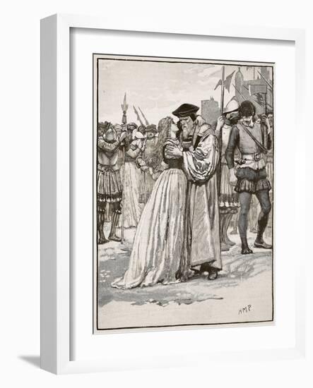 The Parting of Sir Thomas More and His Daughter-English School-Framed Giclee Print