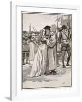The Parting of Sir Thomas More and His Daughter-English School-Framed Giclee Print