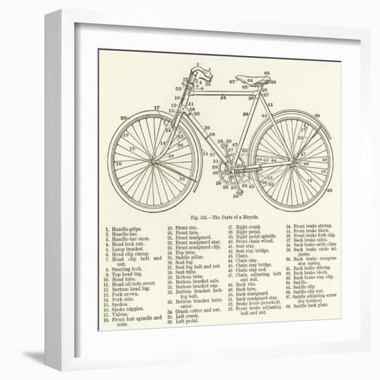 The Parts of a Bicycle-null-Framed Giclee Print