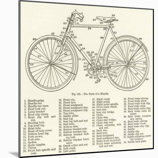 The Parts of a Bicycle-null-Mounted Giclee Print