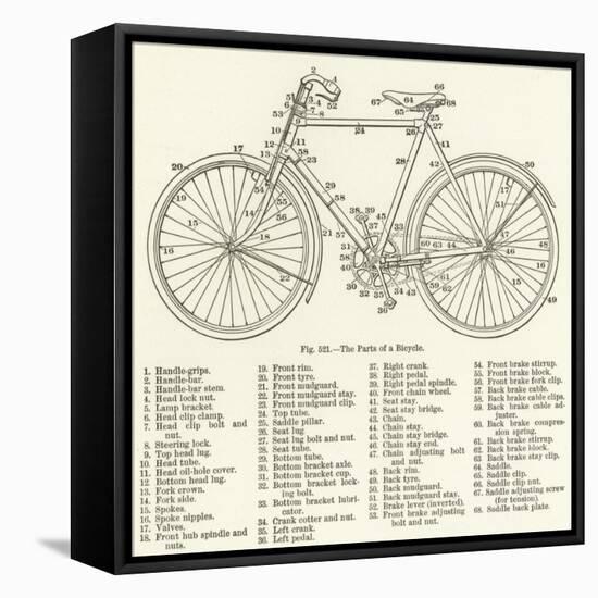 The Parts of a Bicycle-null-Framed Stretched Canvas