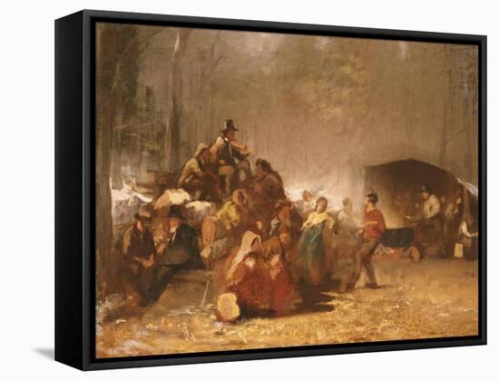 The Party in the Maple Sugar Camp, circa 1861-66-Eastman Johnson-Framed Stretched Canvas