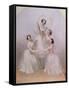 The 'Pas De Quatre': Carlotta Grisi (1819-99) Marie Taglioni (1804-84) Lucile Grahn (1819-1907)…-Alfred-edward Chalon-Framed Stretched Canvas