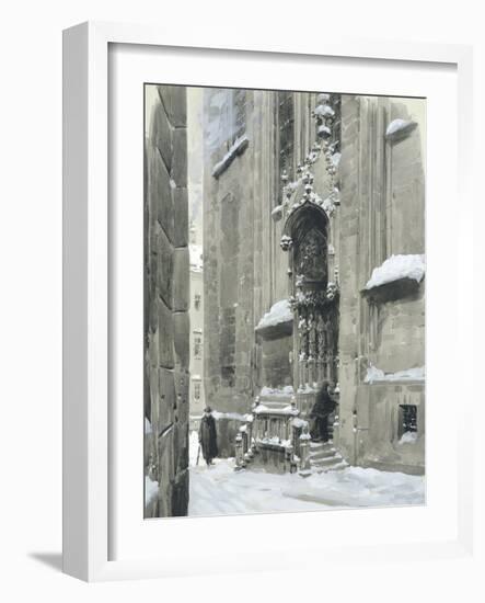 The Passauerplatz in the Snow, Vienna, 1905-Wilhelm Gause-Framed Giclee Print