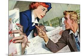 The Passenger Hated Redheads  - Saturday Evening Post "Leading Ladies", August 13, 1949 pg.24-Joe deMers-Mounted Giclee Print