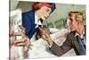 The Passenger Hated Redheads  - Saturday Evening Post "Leading Ladies", August 13, 1949 pg.24-Joe deMers-Stretched Canvas