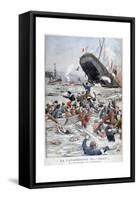 The Passenger Liner 'Liban' Sinking after Colliding with Another Ship, 1903-null-Framed Stretched Canvas