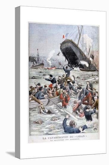 The Passenger Liner 'Liban' Sinking after Colliding with Another Ship, 1903-null-Stretched Canvas