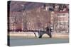 The Passerelle Saint Georges and the River Saone, Lyon, Rhone-Alpes, France, Europe .-Julian Elliott-Stretched Canvas