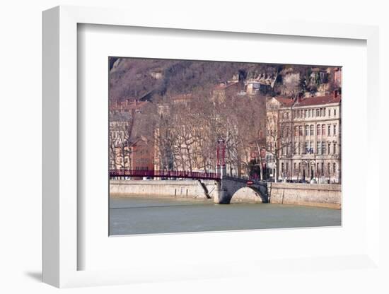 The Passerelle Saint Georges and the River Saone, Lyon, Rhone-Alpes, France, Europe .-Julian Elliott-Framed Photographic Print