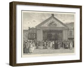 The Passion Play at Ober-Ammergau, Bavaria, Christ before Pilate-null-Framed Giclee Print