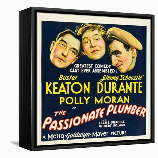 THE PASSIONATE PLUMBER, from left: Buster Keaton, Polly Moran, Jimmy Durante, 1932.-null-Framed Stretched Canvas