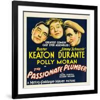 THE PASSIONATE PLUMBER, from left: Buster Keaton, Polly Moran, Jimmy Durante, 1932.-null-Framed Art Print