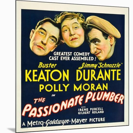 THE PASSIONATE PLUMBER, from left: Buster Keaton, Polly Moran, Jimmy Durante, 1932.-null-Mounted Art Print