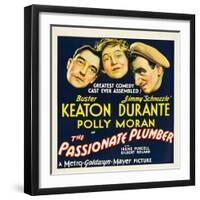 THE PASSIONATE PLUMBER, from left: Buster Keaton, Polly Moran, Jimmy Durante, 1932.-null-Framed Art Print