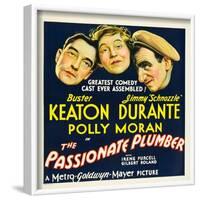 THE PASSIONATE PLUMBER, from left: Buster Keaton, Polly Moran, Jimmy Durante, 1932.-null-Framed Art Print