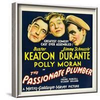 THE PASSIONATE PLUMBER, from left: Buster Keaton, Polly Moran, Jimmy Durante, 1932.-null-Framed Art Print