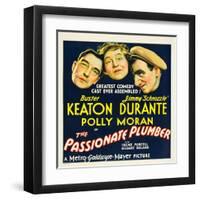 THE PASSIONATE PLUMBER, from left: Buster Keaton, Polly Moran, Jimmy Durante, 1932.-null-Framed Art Print