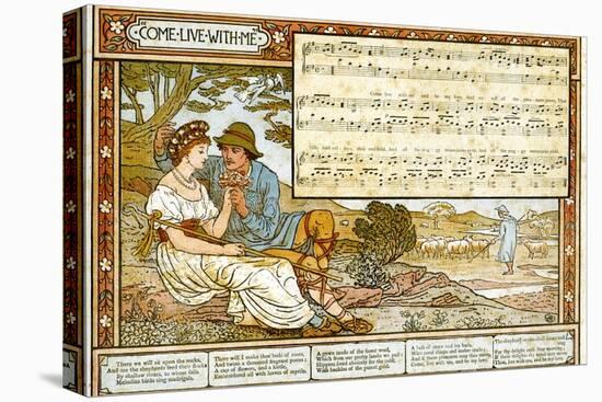 The Passionate Shepherd to His Love', Song Illustration from 'Pan-Pipes', a Book of Old Songs,…-Walter Crane-Stretched Canvas