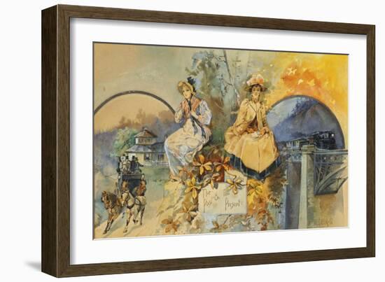 The Past and the Present-Edward Percy Moran-Framed Giclee Print