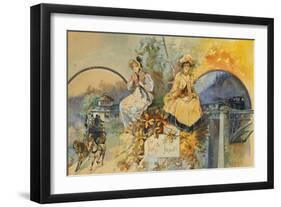 The Past and the Present-Edward Percy Moran-Framed Giclee Print