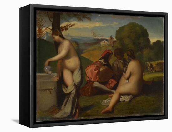 The Pastoral Concert, 1838-43-Titian-Framed Stretched Canvas