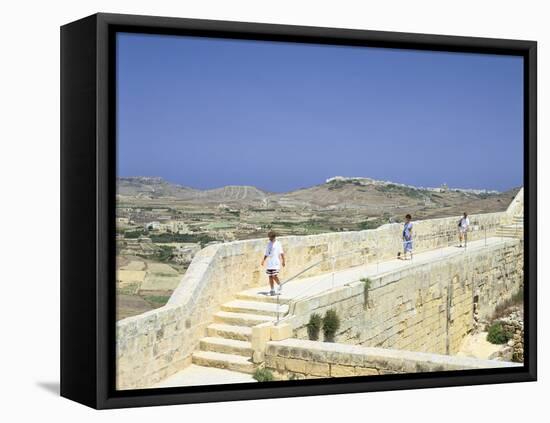 The Path around the Walls of the Citadel, Victoria, Gozo, Malta-Peter Thompson-Framed Stretched Canvas