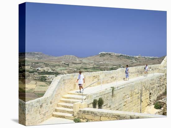 The Path around the Walls of the Citadel, Victoria, Gozo, Malta-Peter Thompson-Stretched Canvas