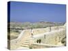 The Path around the Walls of the Citadel, Victoria, Gozo, Malta-Peter Thompson-Stretched Canvas