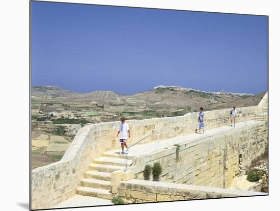 The Path around the Walls of the Citadel, Victoria, Gozo, Malta-Peter Thompson-Mounted Photographic Print