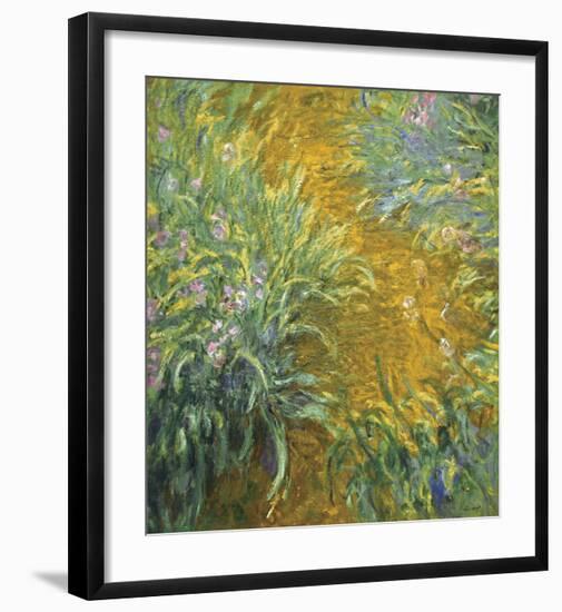 The Path in the Iris Garden-Claude Monet-Framed Art Print