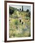 The Path Through the Long Grass-Pierre-Auguste Renoir-Framed Art Print