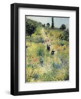 The Path Through the Long Grass-Pierre-Auguste Renoir-Framed Art Print