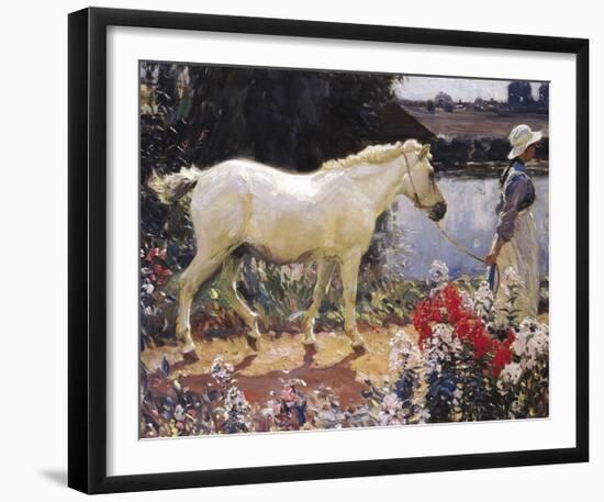 The Path To The Orchard-Sir Alfred Munnings-Framed Premium Giclee Print