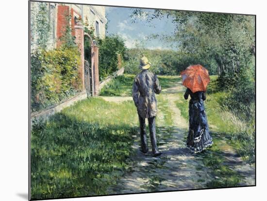 The Path Uphill-Gustave Caillebotte-Mounted Giclee Print