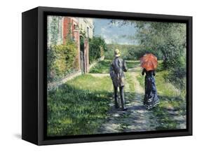The Path Uphill-Gustave Caillebotte-Framed Stretched Canvas
