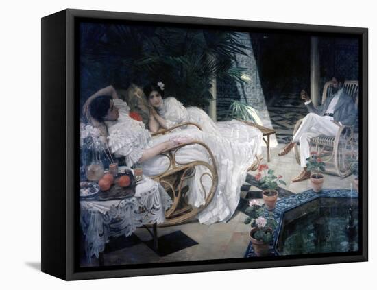 The Patio, 19th Century-Henri Achillo Zo-Framed Stretched Canvas