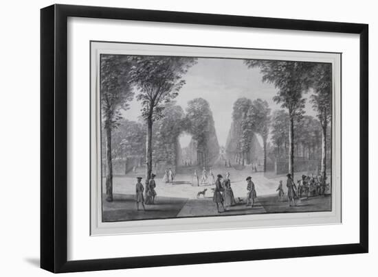 The Patte-D'Oie, North-West of Lord Burlington's Chiswick Villa (Pen and Ink with Wash on Paper)-Jacques Rigaud-Framed Premium Giclee Print