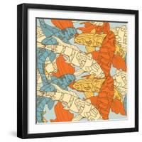 The Pattern of Koi-Alena Kaz-Framed Art Print