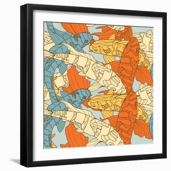 The Pattern of Koi-Alena Kaz-Framed Art Print