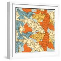 The Pattern of Koi-Alena Kaz-Framed Art Print