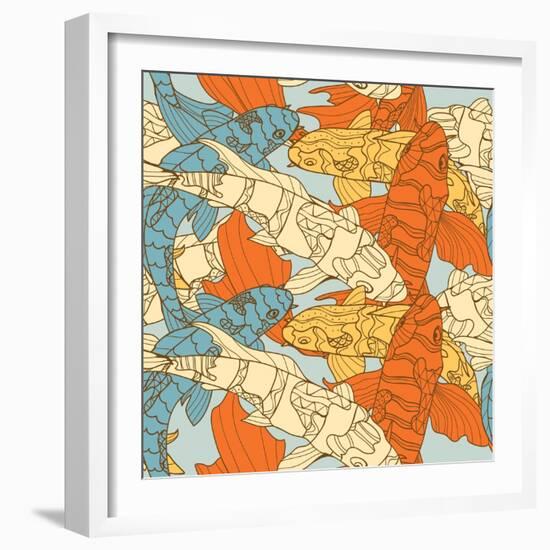 The Pattern of Koi-Alena Kaz-Framed Art Print