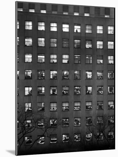 The Pattern of Lighted Office Windows in the RFC Building-Walter B^ Lane-Mounted Photographic Print